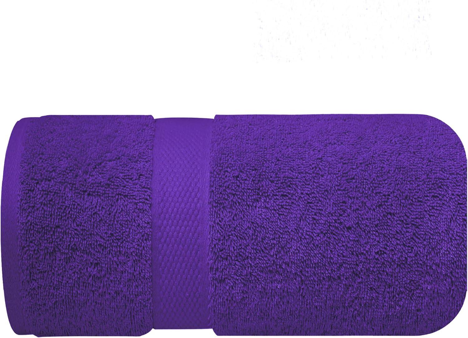 imageInfinitee Xclusives Luxury Bath Sheets Towels 1 Pack 600 GSM 35X70 Inches 100 Ring Spun Cotton Large Bath Towels for Bathroom Brilliant White Bath Sheets Pack 1Profound Purple