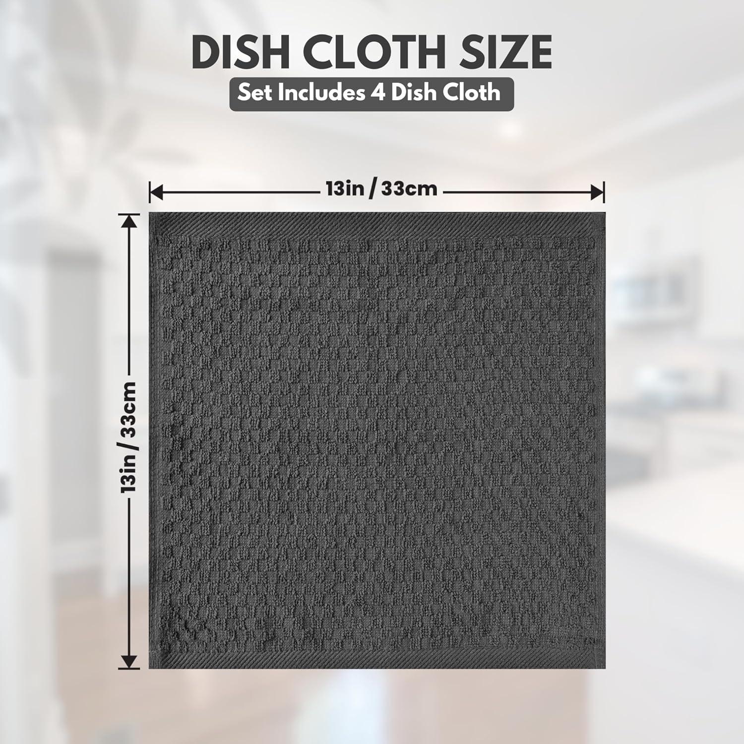 imageInfinitee Xclusives 100 Cotton Kitchen Towels 15x25 Inch Ultra Soft Tea Towel Super Absorbent Terry Dish Towels for Kitchen Linens BlueGrey