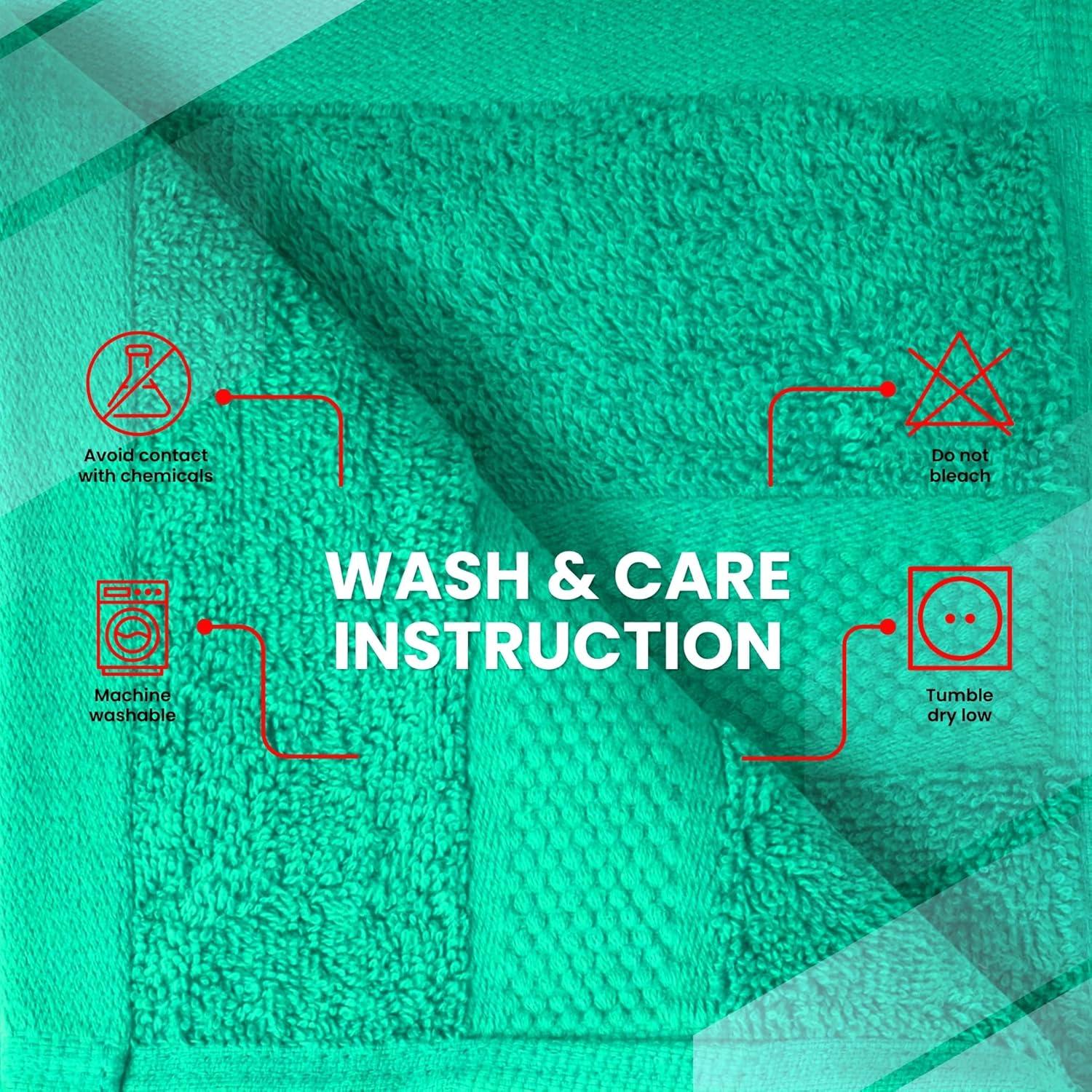 imageInfinitee Xclusives Luxury 100 RingSpun Cotton White Bath Towels Set of 4 27x54 inches Soft Absorbent ampamp QuickDrying Towels for Bathroom Gym Spa ampamp Hotel Use Brilliant White Bath TowelsVivid Green