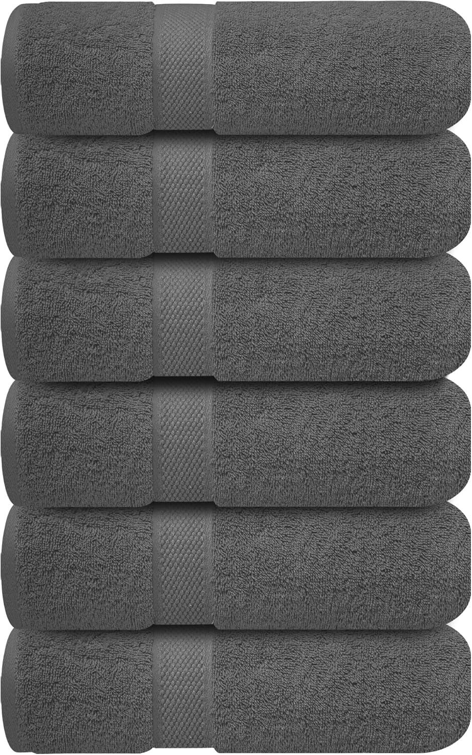 imageInfinitee Xclusives Luxury 100 RingSpun Cotton White Bath Towels Set of 4 27x54 inches Soft Absorbent ampamp QuickDrying Towels for Bathroom Gym Spa ampamp Hotel Use Brilliant White Bath TowelsShadow Grey