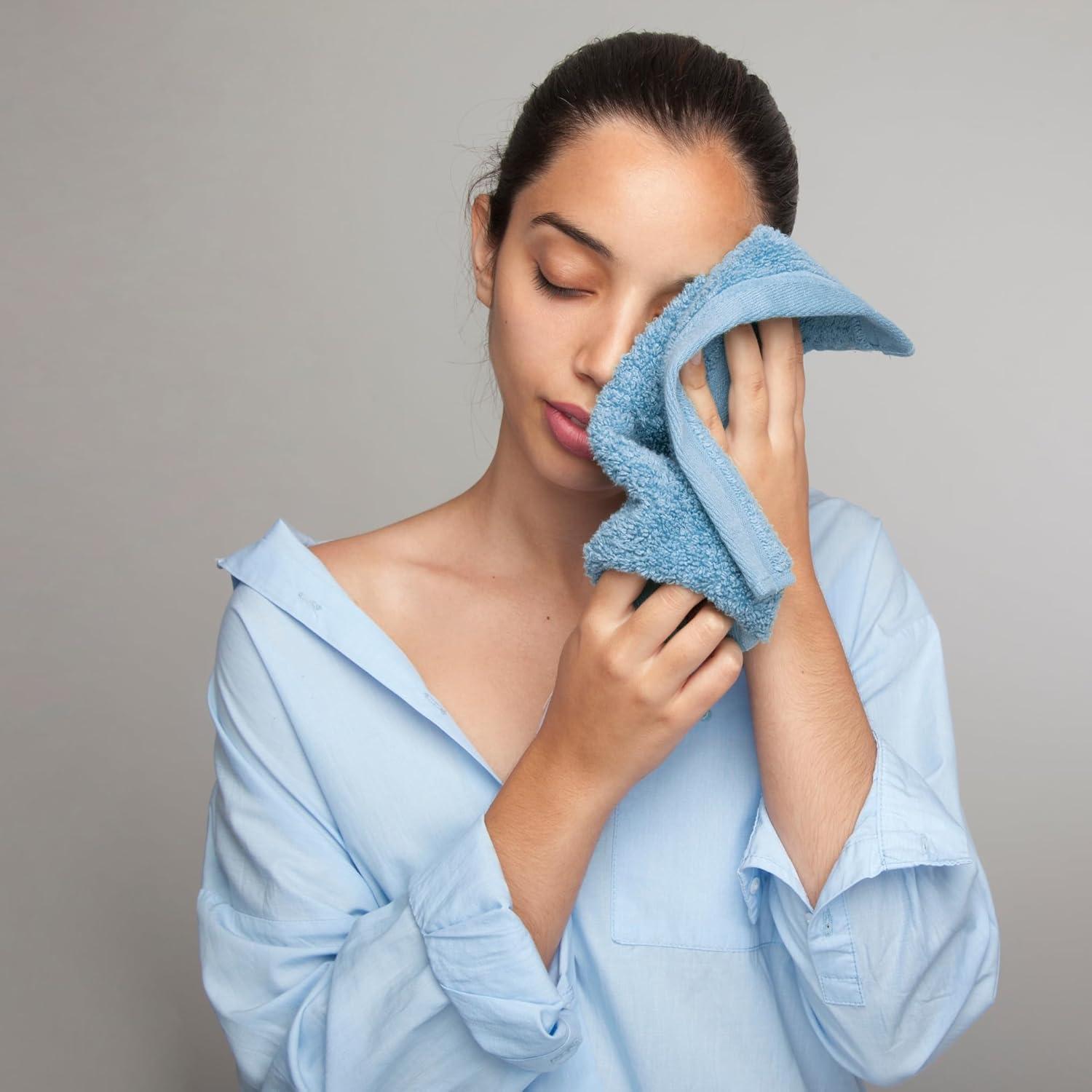 imageInfinitee Xclusives Luxury 100 RingSpun Cotton White Bath Towels Set of 4 27x54 inches Soft Absorbent ampamp QuickDrying Towels for Bathroom Gym Spa ampamp Hotel Use Brilliant White Bath TowelsSerene Teal