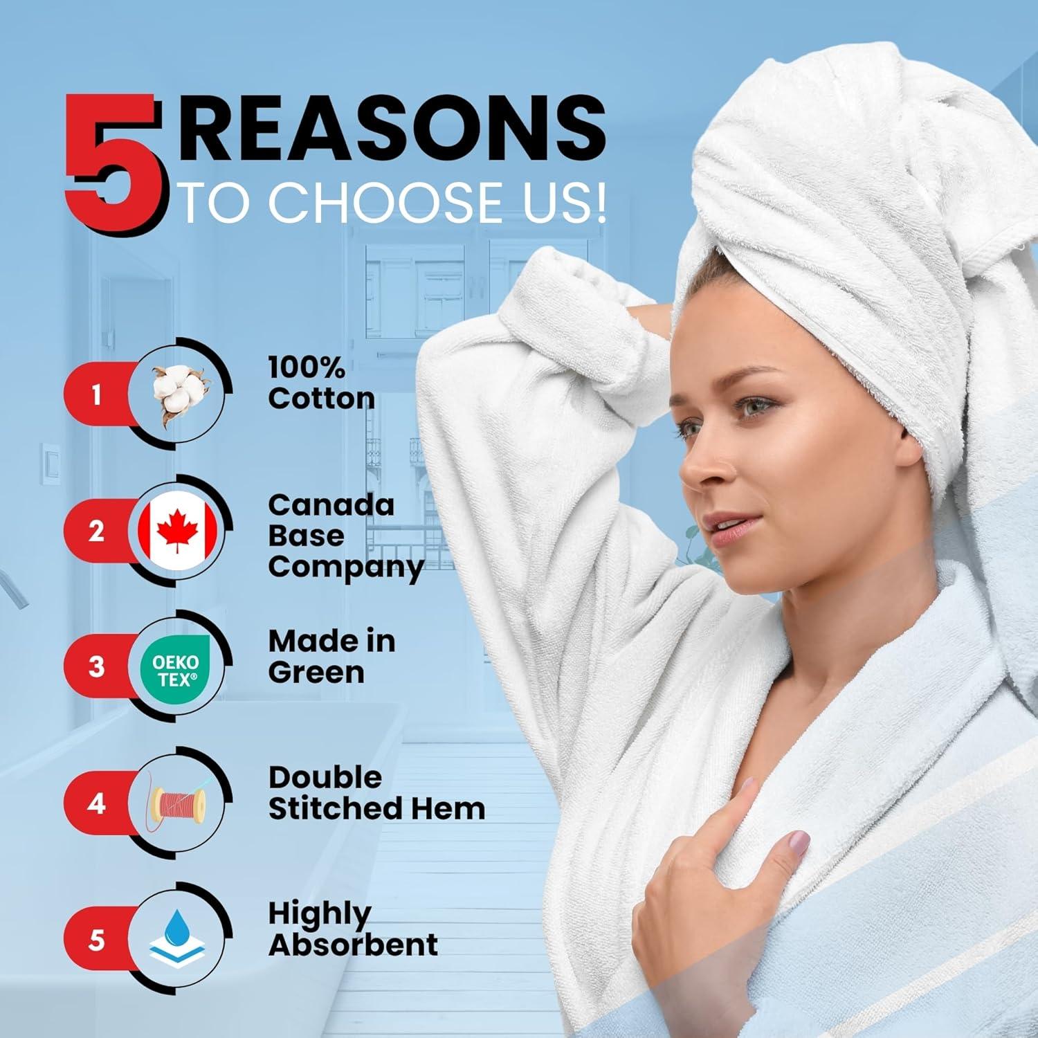 imageInfinitee Xclusives Luxury 100 RingSpun Cotton White Bath Towels Set of 4 27x54 inches Soft Absorbent ampamp QuickDrying Towels for Bathroom Gym Spa ampamp Hotel Use Brilliant White Bath TowelsSerene Teal