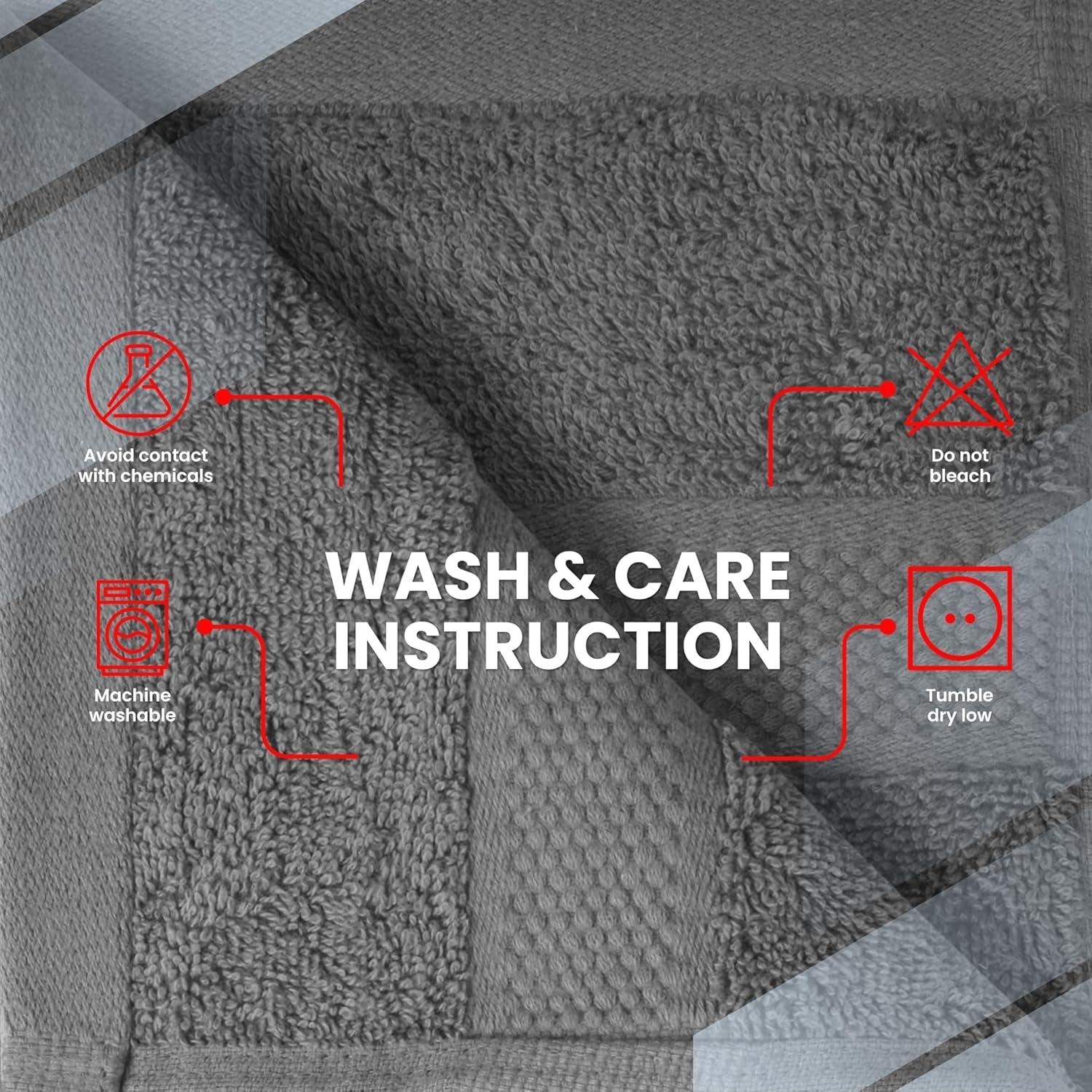 imageInfinitee Xclusives Luxury 100 RingSpun Cotton White Bath Towels Set of 4 27x54 inches Soft Absorbent ampamp QuickDrying Towels for Bathroom Gym Spa ampamp Hotel Use Brilliant White Bath TowelsShadow Grey