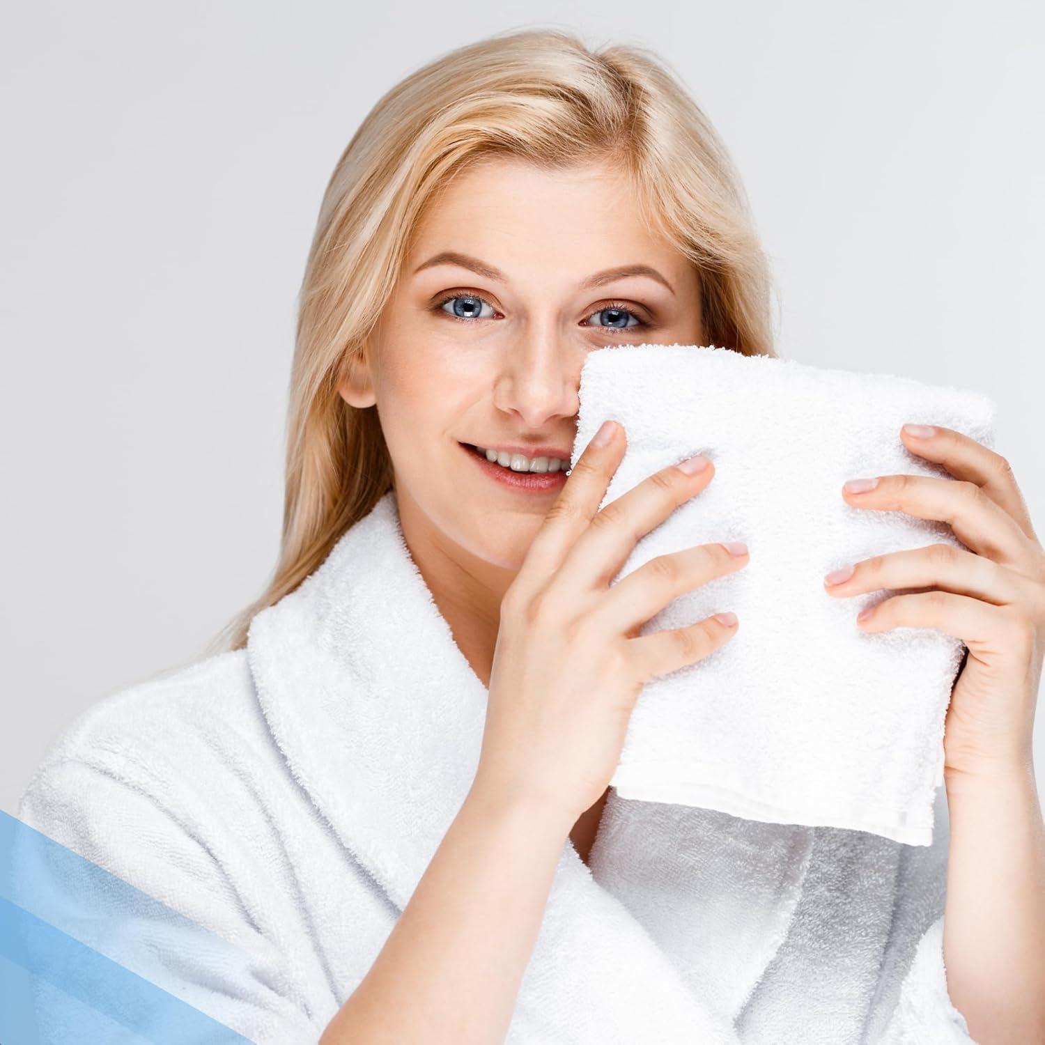 imageInfinitee Xclusives Luxury 100 RingSpun Cotton White Bath Towels Set of 4 27x54 inches Soft Absorbent ampamp QuickDrying Towels for Bathroom Gym Spa ampamp Hotel Use Brilliant White Bath TowelsShadow Grey