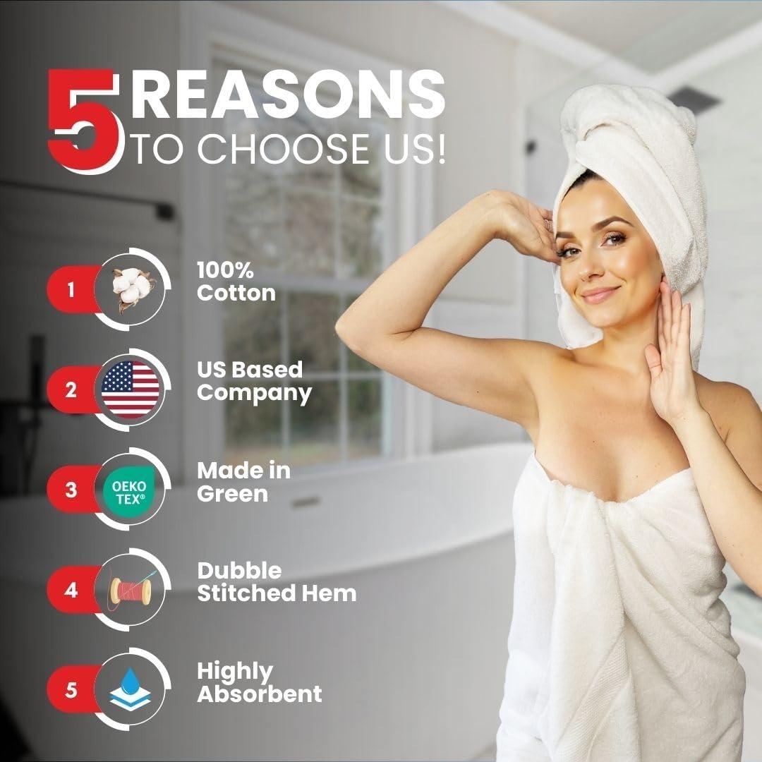 imageInfinitee Xclusives Luxury Bath Sheets Towels 2 Pack 600 GSM 35X70 Inches White Hand Towels for Bathroom Set of 6 16x28 inches 600 GSM Premium Cotton Bath Mats for Bathroom Pack of 2