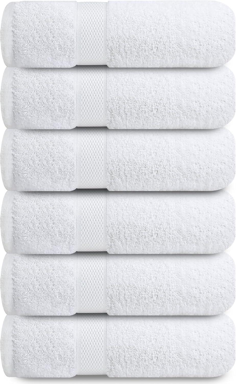 imageInfinitee Xclusives Luxury Bath Sheets Towels 2 Pack 600 GSM 35X70 Inches White Hand Towels for Bathroom Set of 6 16x28 inches 600 GSM Premium Cotton Bath Mats for Bathroom Pack of 2