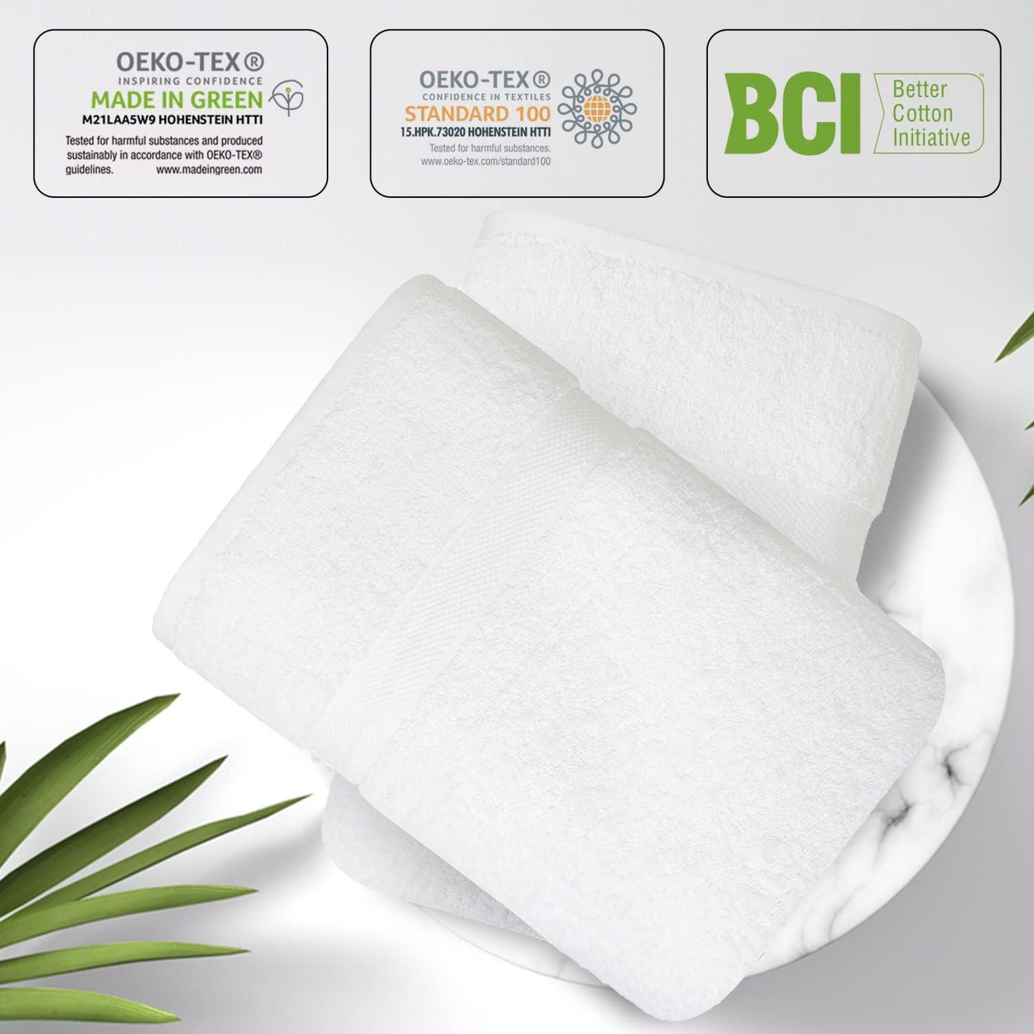 imageInfinitee Xclusives Luxury Towel Bundle 2 Pack 600 GSM Bath Sheets 35x70 12 Soft 100 Cotton Wash Cloths 13x13 Soft Absorbent ampamp Durable Towels for Everyday Comfort