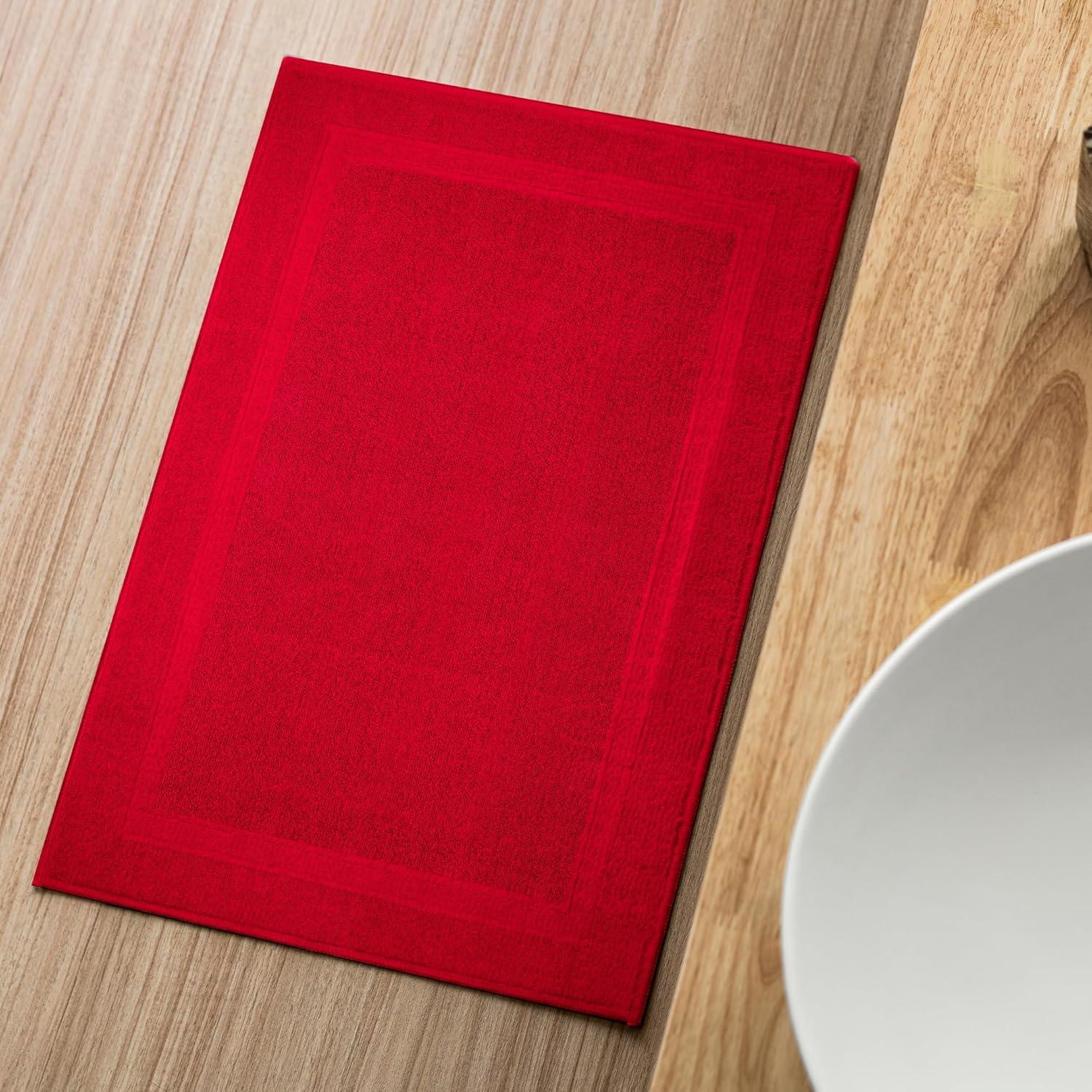 imageInfinitee Xclusives Premium Cotton Bath Mats for Bathroom Pack of 2 34x22 Inches Ultra Soft Super Absorbent NonSlip Machine Washable Mats White Not a RugBurgundy