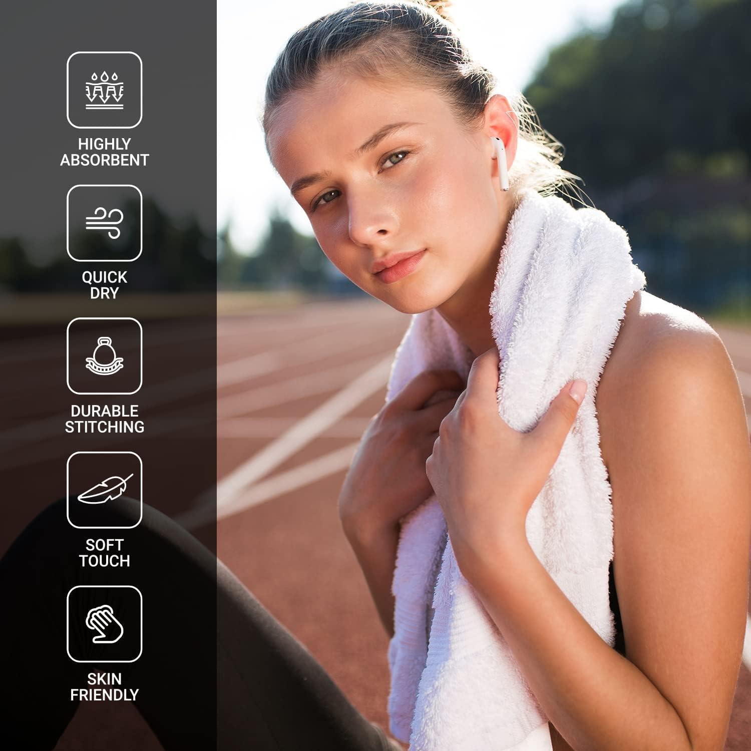 imageInfinitee Xclusives Premium White Hand Towels 6 Pack 16x28 Inches Hotel and Spa Quality Washcloths Set Pack of 12 13x13 Inches 100 Cotton Wash Cloths for Your Body and Face Towels