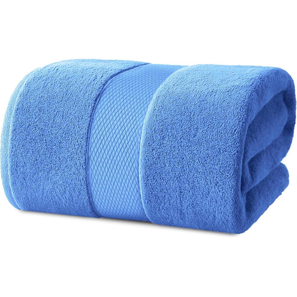 imageInfinitee Xclusives  Luxury Bath Sheets Towels  1 Pack 600 GSM 35X70 Inches  100 Ring Spun Cotton Large Bath Towels for Bathroom Brilliant White Bath Sheets  Pack 1Eloquent Blue