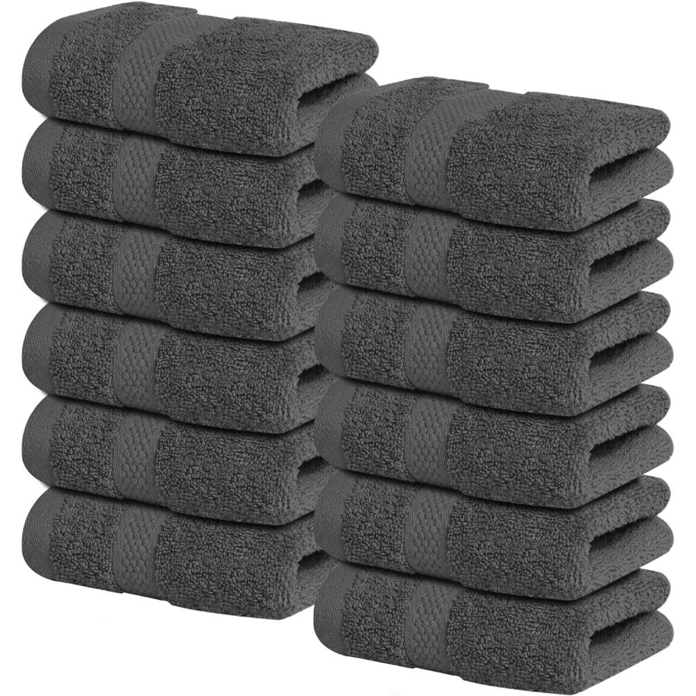 imageInfinitee Xclusives Luxury 100 RingSpun Cotton White Bath Towels Set of 4 27x54 inches Soft Absorbent ampamp QuickDrying Towels for Bathroom Gym Spa ampamp Hotel Use Brilliant White Bath TowelsShadow Grey