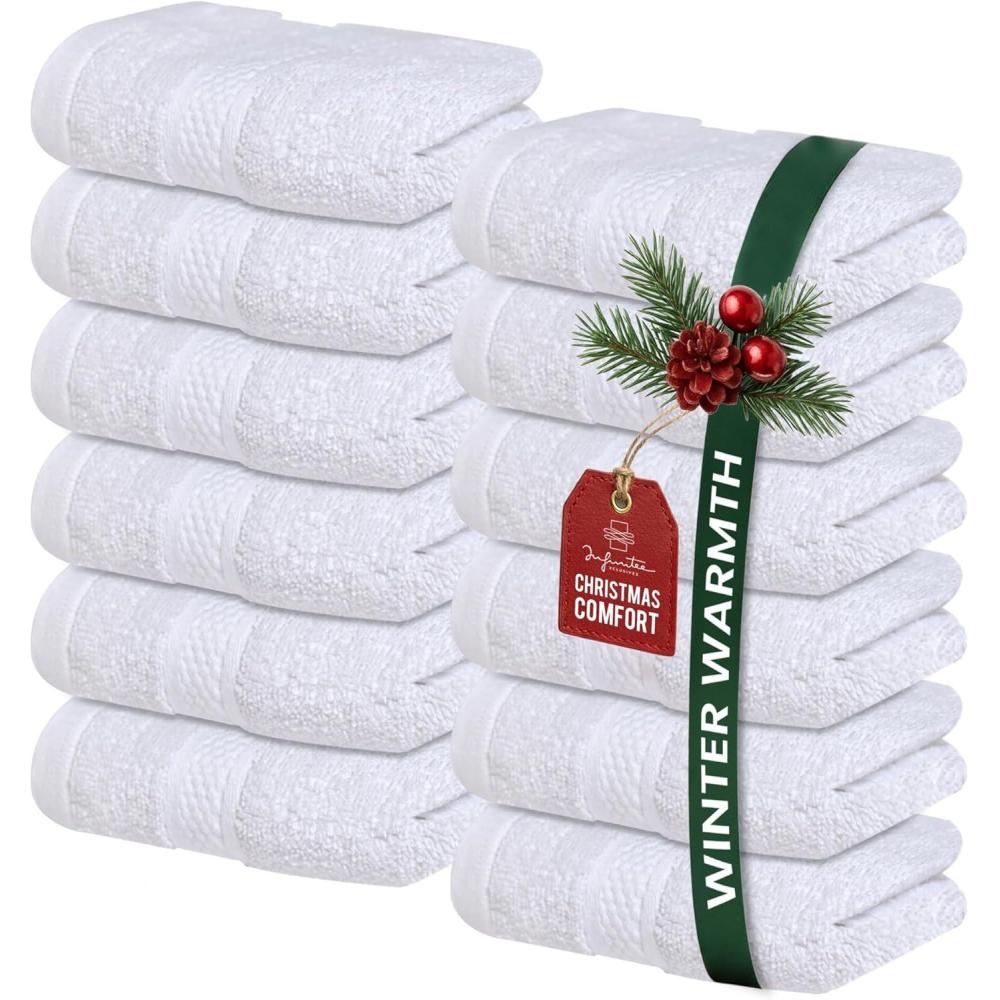 imageInfinitee Xclusives Luxury 100 RingSpun Cotton White Bath Towels Set of 4 27x54 inches Soft Absorbent ampamp QuickDrying Towels for Bathroom Gym Spa ampamp Hotel Use Brilliant White Bath TowelsBrilliant White
