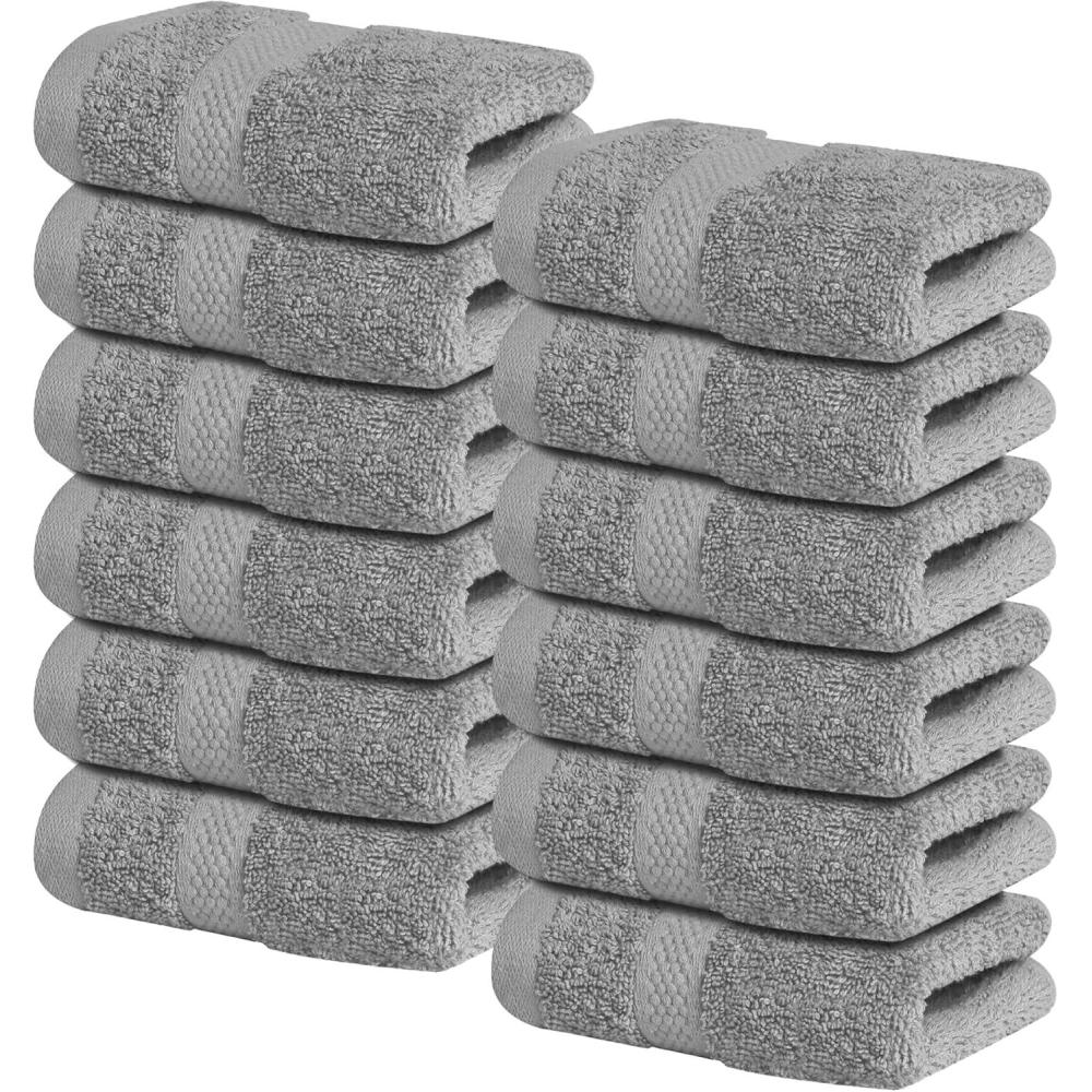 imageInfinitee Xclusives Luxury 100 RingSpun Cotton White Bath Towels Set of 4 27x54 inches  Soft Absorbent ampamp QuickDrying Towels for Bathroom Gym Spa ampamp Hotel Use Brilliant White Bath TowelsCharming Grey