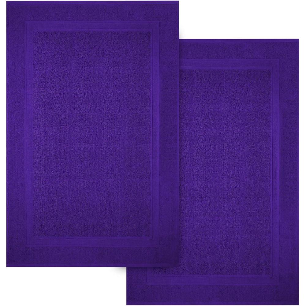 imageInfinitee Xclusives Premium Cotton Bath Mats for Bathroom  Pack of 2  34x22 Inches  Ultra Soft Super Absorbent NonSlip Machine Washable Mats White Not a RugProfound Purple