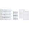 imageInfinitee Xclusives Luxury 100 RingSpun Cotton White Bath Towels Set of 4 27x54 inches  Luxury 100 RingSpun Cotton Hand Towels for Bathroom Set of 6 16x28 inches