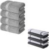 imageInfinitee Xclusives Pack of 4 Grey Bath Towels  Pack of 6 Kitchen Towels  100 Cotton Terry Towels for Luxury Hotel ampamp Spa Quality