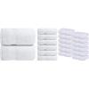 imageInfinitee Xclusives Premium White Bath Sheets  Pack of 2 35x70 Inches Large Bath Sheet Towel  Pack of 6 Hand Towels  Pack of 12 Washcloths Set