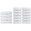 imageInfinitee Xclusives White Luxury Towel Set  4 Bath Towels 27x54 600 GSM  12 Washcloths 13x13  Soft Absorbent QuickDrying 100 Cotton Bundle for Bathroom Gym Spa and Skincare Use