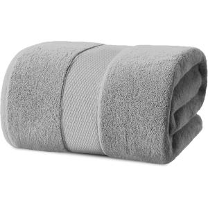 Infinitee Xclusives – Luxury Bath Sheets Towels – 1 Pack 600 GSM (35X70 Inches) – 100% Ring Spun Cotton Large Bath Towels for Bathroom (Brilliant White, Bath Sheets – Pack 1)(Charming Grey)