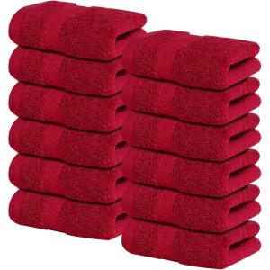 Infinitee Xclusives Luxury 100% Ring-Spun Cotton White Bath Towels Set of 4 (27×54 inches) – Soft, Absorbent & Quick-Drying Towels for Bathroom, Gym, Spa & Hotel Use (Brilliant White, Bath Towels)(Burgundy)