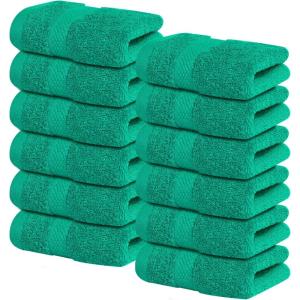 Infinitee Xclusives Luxury 100% Ring-Spun Cotton White Bath Towels Set of 4 (27×54 inches) – Soft, Absorbent & Quick-Drying Towels for Bathroom, Gym, Spa & Hotel Use (Brilliant White, Bath Towels)(Vivid Green)