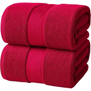 Infinitee Xclusives– Luxury Bath Sheets Towels – 2 Pack 600 GSM (35X70 Inches)– 100% Ring Spun Cotton Large Bath Towels for Bathroom (Shadow Grey, Bath Sheet Pack of 2)(Burgundy)