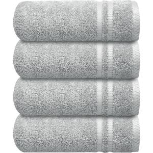 Infinitee Xclusives Turkish Towels (Cool Grey, 4 Pieces, Hand Towel Set)(Cool Grey)