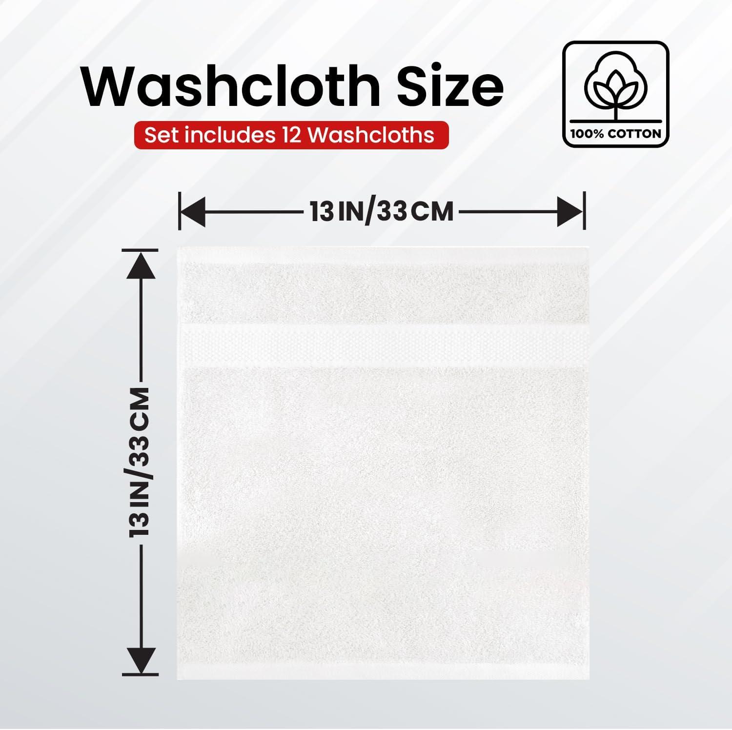 imageInfinitee Xclusives Luxury Wash Cloths for Showering 13x13 Cotton Hand Towels for Bathroom UltraSoft amp Highly Absorbent 6Pack Gym Spa amp Hotel