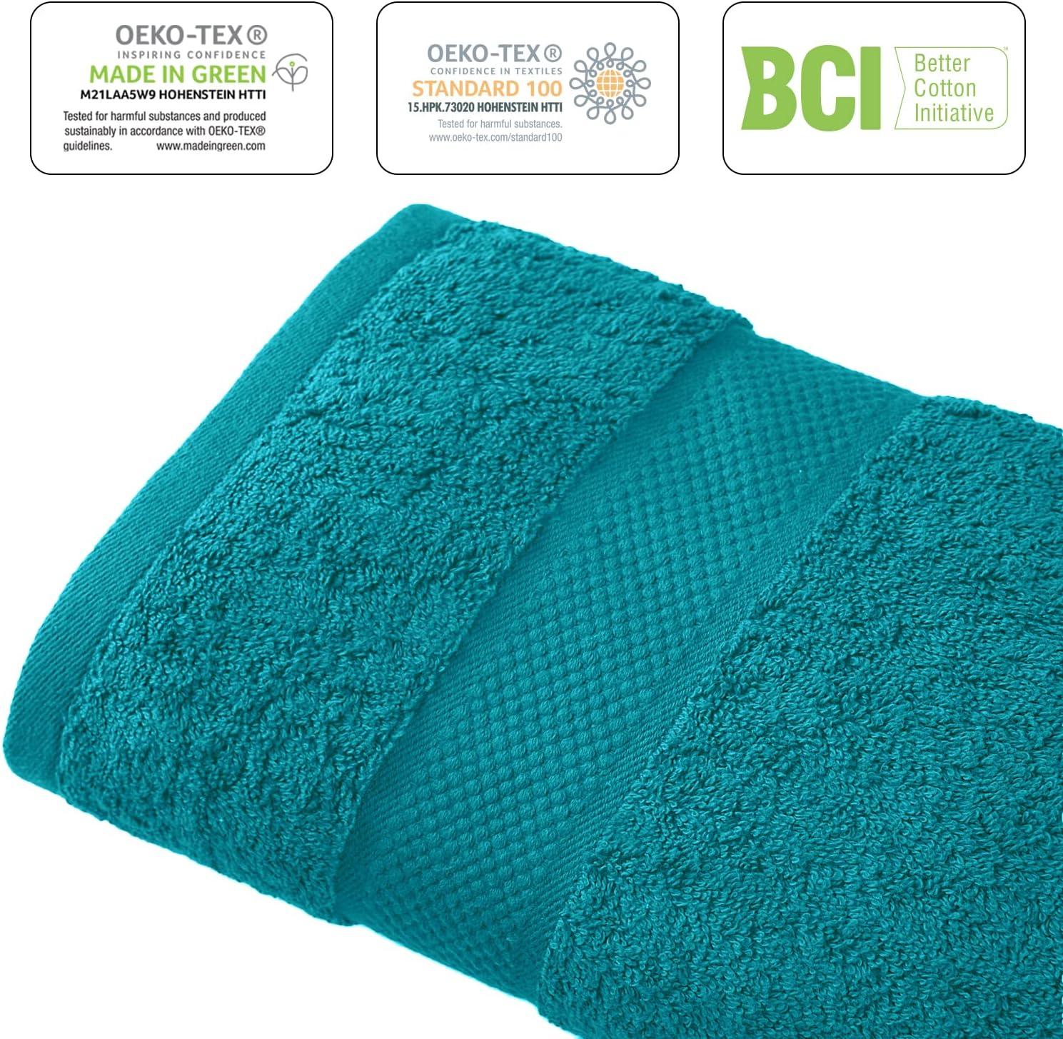 imageInfinitee Xclusives Teal Cotton Bath Towels Set of 427x54 Inches Soft Absorbent Quick Dry Durable Grey Bath Sheets Towels for Adults 2 Pack Extra Large Bath Towels 35x70100 Soft Cotton