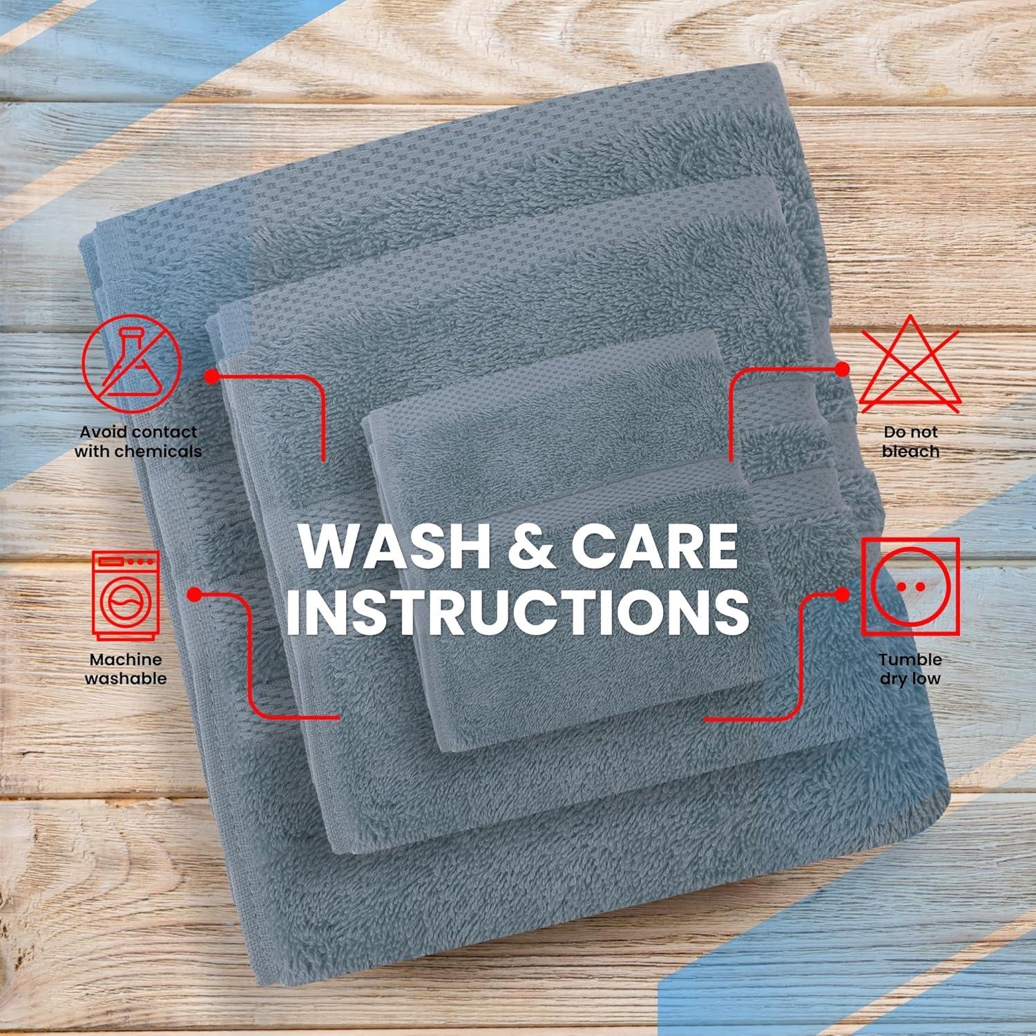 imageInfinitee Xclusives 6 Piece Premium Towel Set 2 Bath Towels 2 Hand Towels and 2 Wash Cloths 100 Ring Spun Turkish Cotton Highly Absorbent Towels for Bathroom Gym Hotel and Spa Dusty Blue