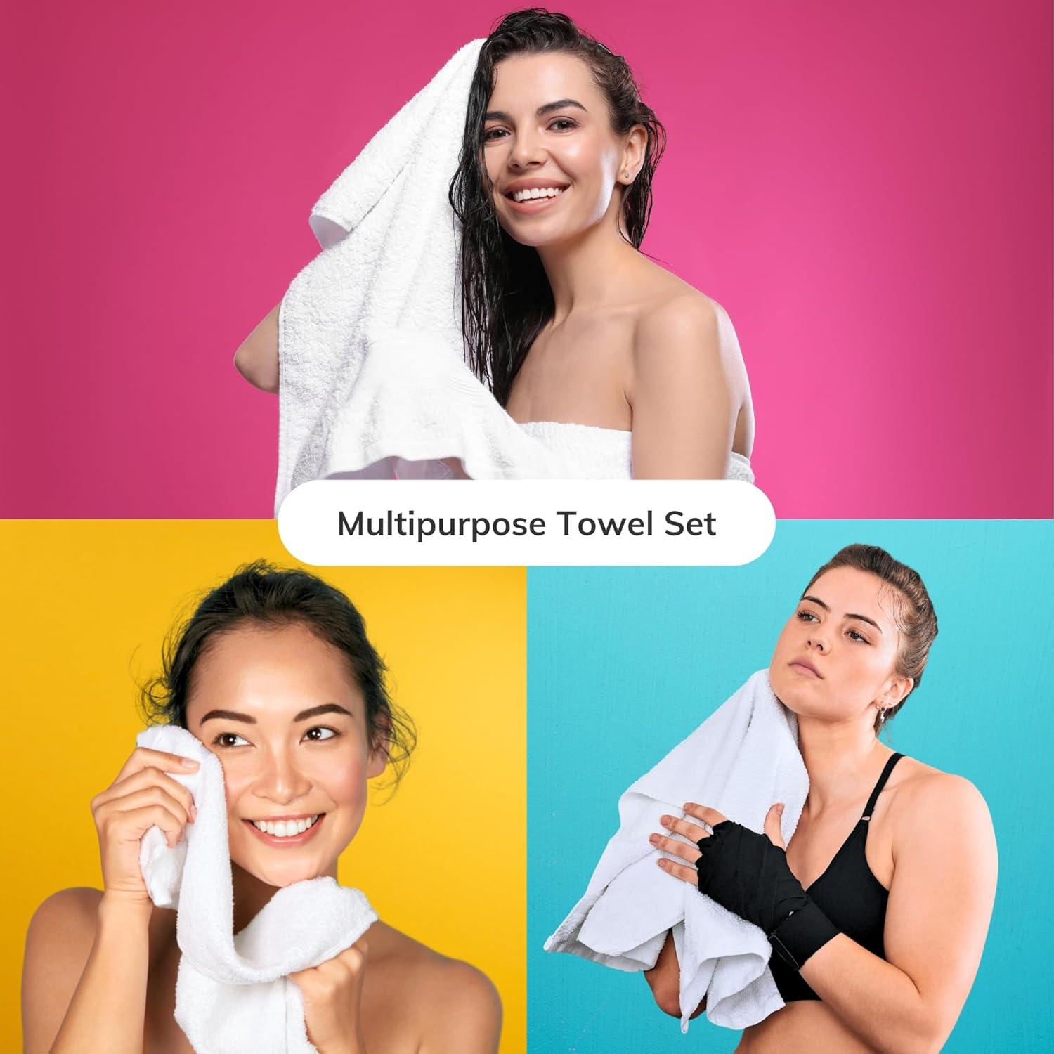 imageInfinitee Xclusives 6 Piece Premium Towel Set 2 Bath Towels 2 Hand Towels and 2 Wash Cloths 100 Ring Spun Turkish Cotton Highly Absorbent Towels for Bathroom Gym Hotel and Spa Dusty Blue