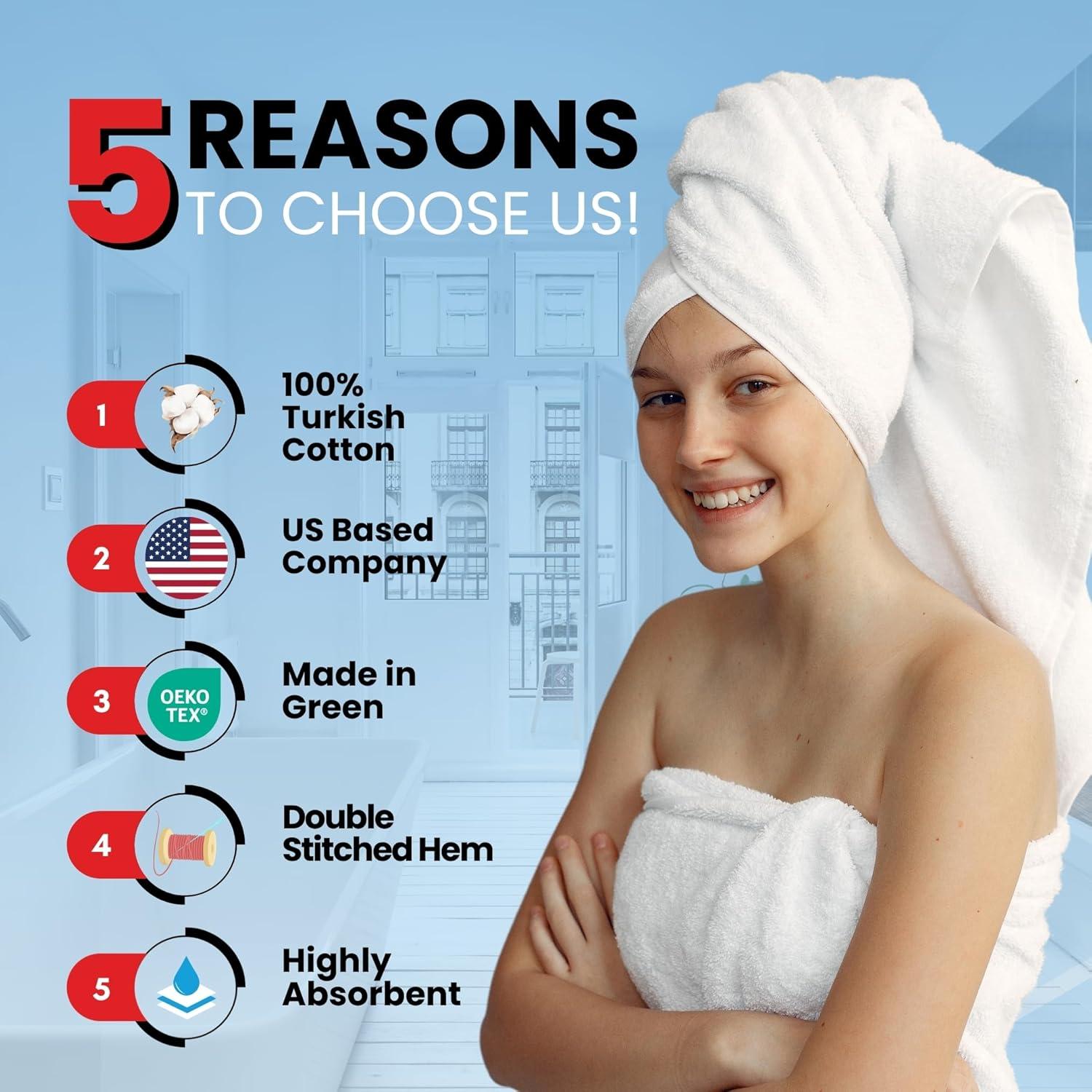 imageInfinitee Xclusives 2 Pack Premium Turkish Bath Towels Set 100 Cotton 27 x 54 Inches Lightweight and Highly Absorbent Quick Drying Large Bath Towels Perfect for Hotel Spa and Bathroom WhiteBright White