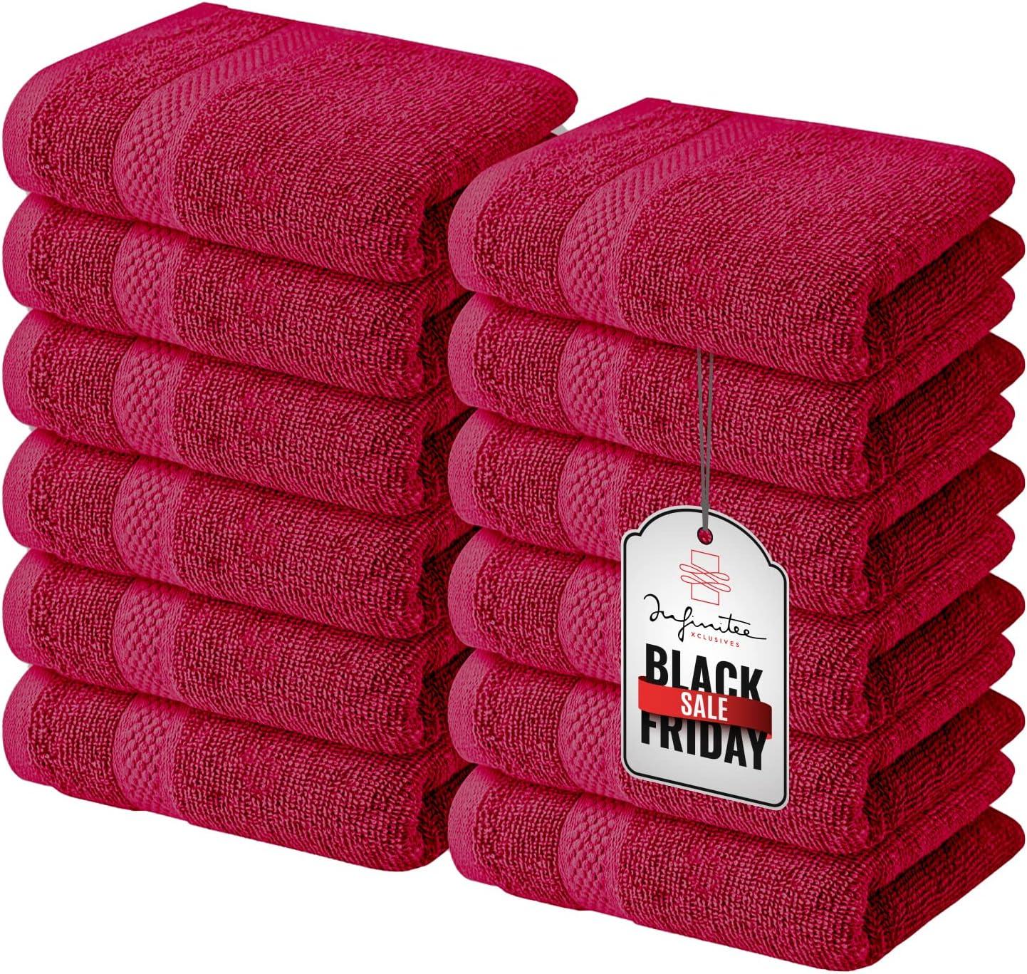 imageInfinitee Xclusives Premium Bath Sheets Pack of 2 Washcloths Set Pack of 12 Hand Towels Pack of 6 Highly Absorbent and Super Soft Bathroom Towels