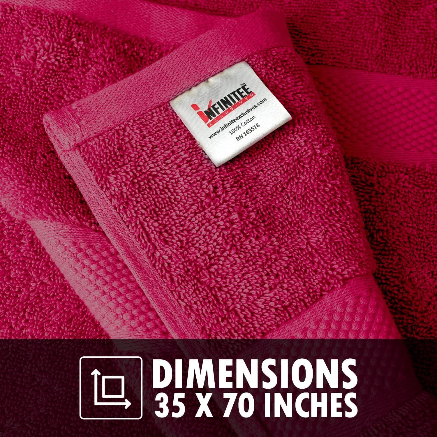 imageInfinitee Xclusives Premium Bath Sheets Pack of 2 Washcloths Set Pack of 12 Hand Towels Pack of 6 Highly Absorbent and Super Soft Bathroom Towels