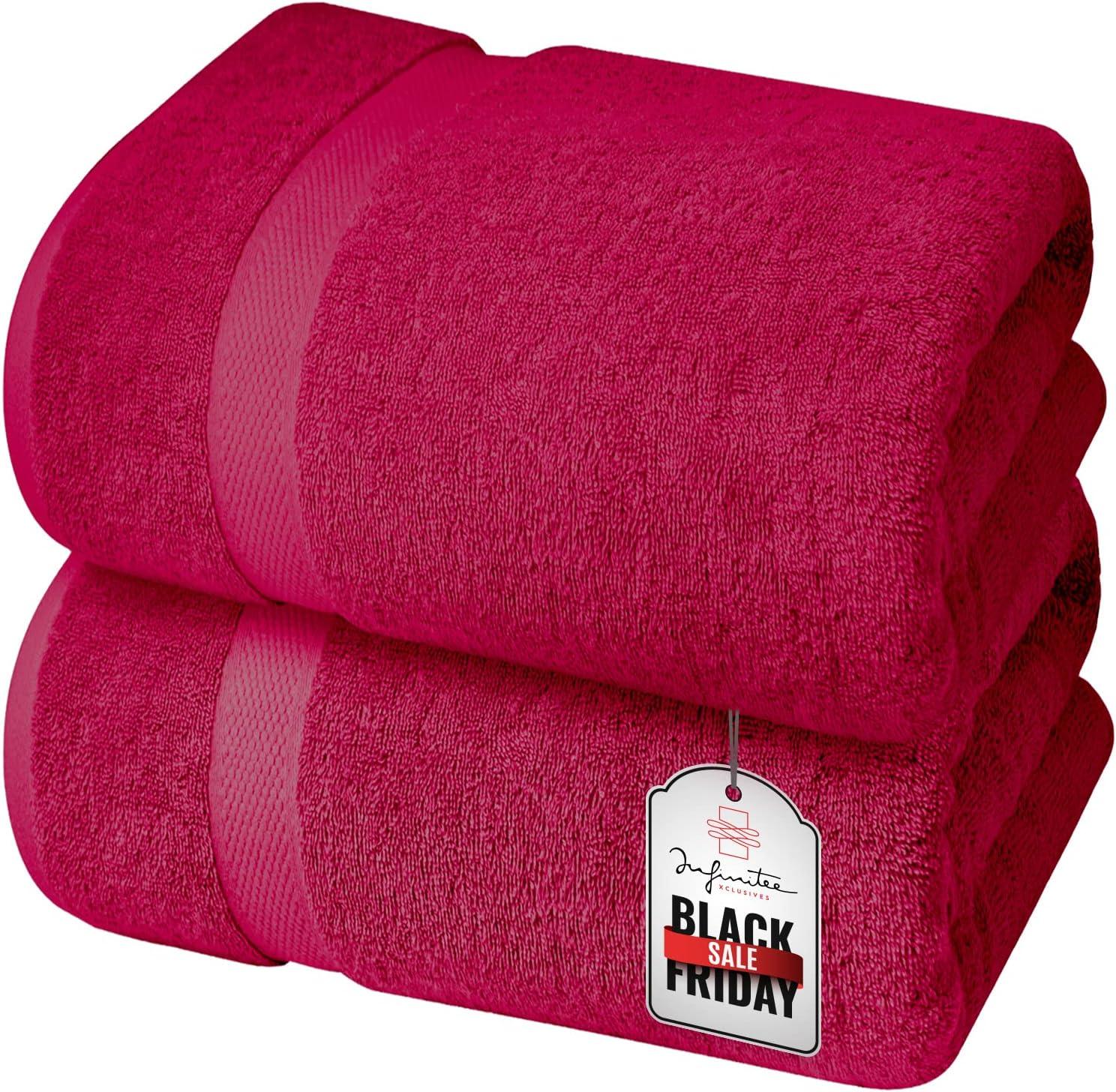 imageInfinitee Xclusives Premium Bath Sheets Pack of 2 Washcloths Set Pack of 12 Hand Towels Pack of 6 Highly Absorbent and Super Soft Bathroom Towels
