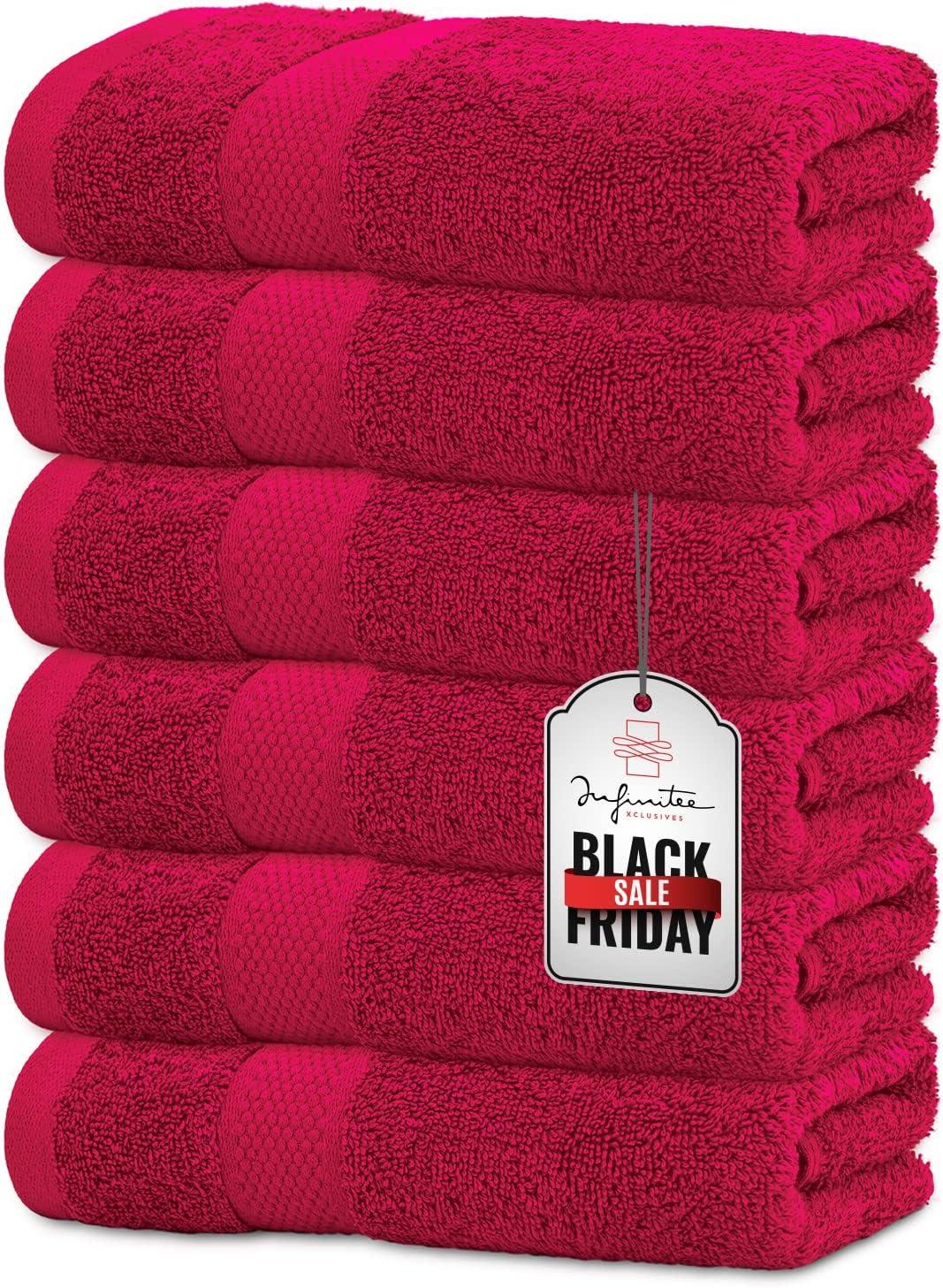 imageInfinitee Xclusives Premium Bath Sheets Pack of 2 Washcloths Set Pack of 12 Hand Towels Pack of 6 Highly Absorbent and Super Soft Bathroom Towels