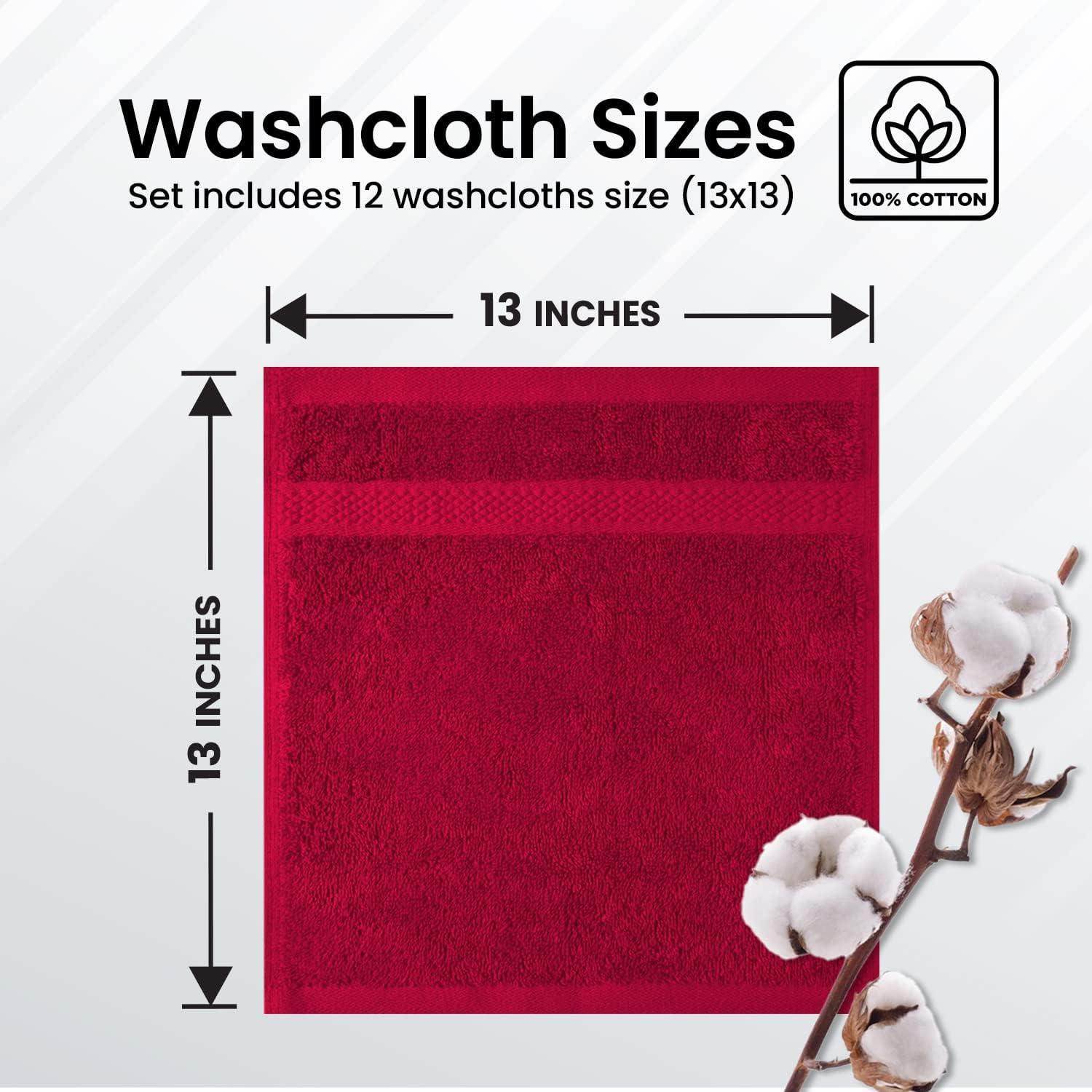 imageInfinitee Xclusives Premium Bath Sheets Pack of 2 Washcloths Set Pack of 12 Hand Towels Pack of 6 Highly Absorbent and Super Soft Bathroom Towels