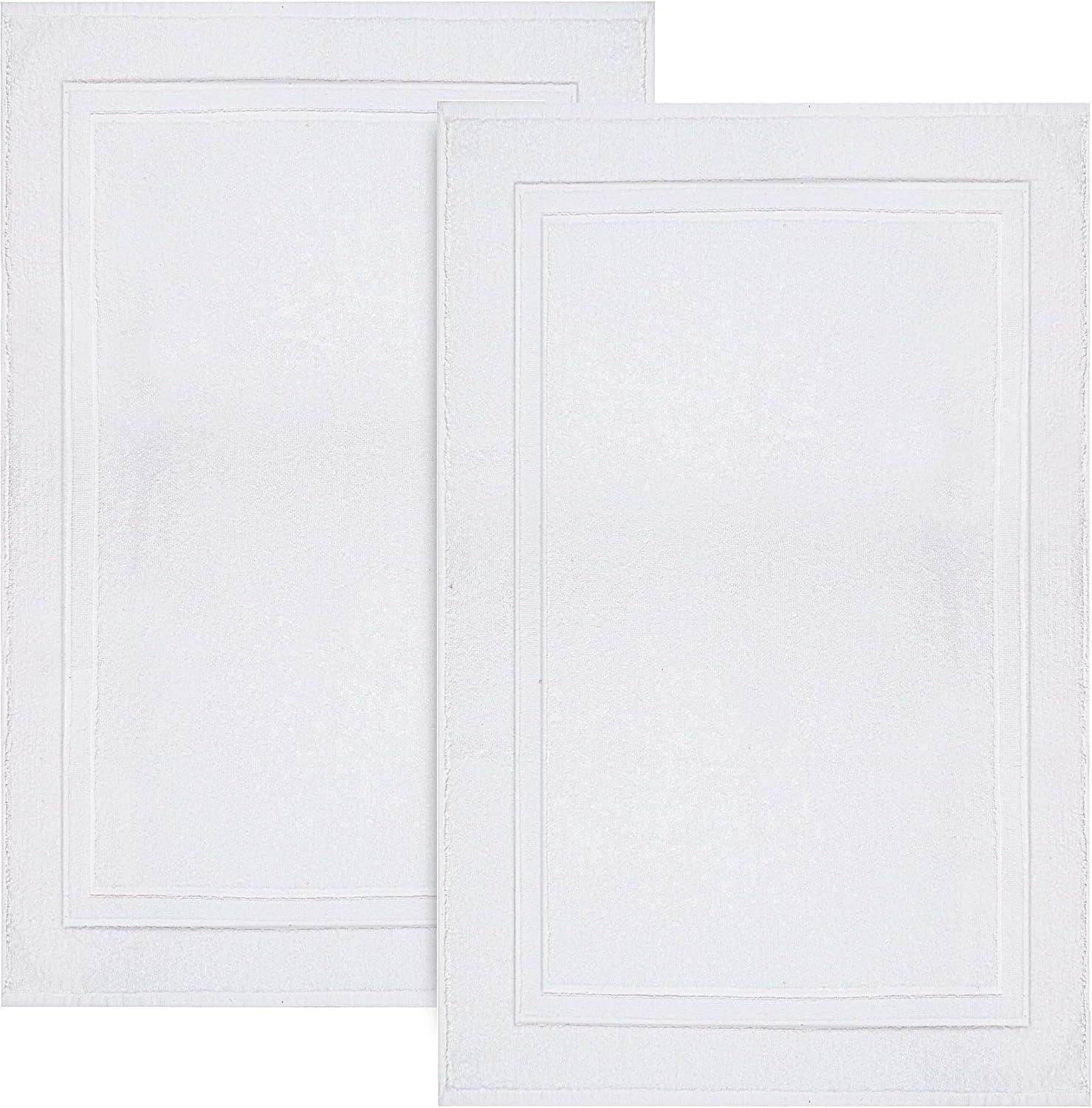 imageInfinitee Xclusives Premium White Bath Towels Set Pack of 8 100 Cotton Highly Absorbent 2 Bath Towels 2 Hand Towels and 4 Washcloths Cotton Banded White Bath Mats Pack of 2