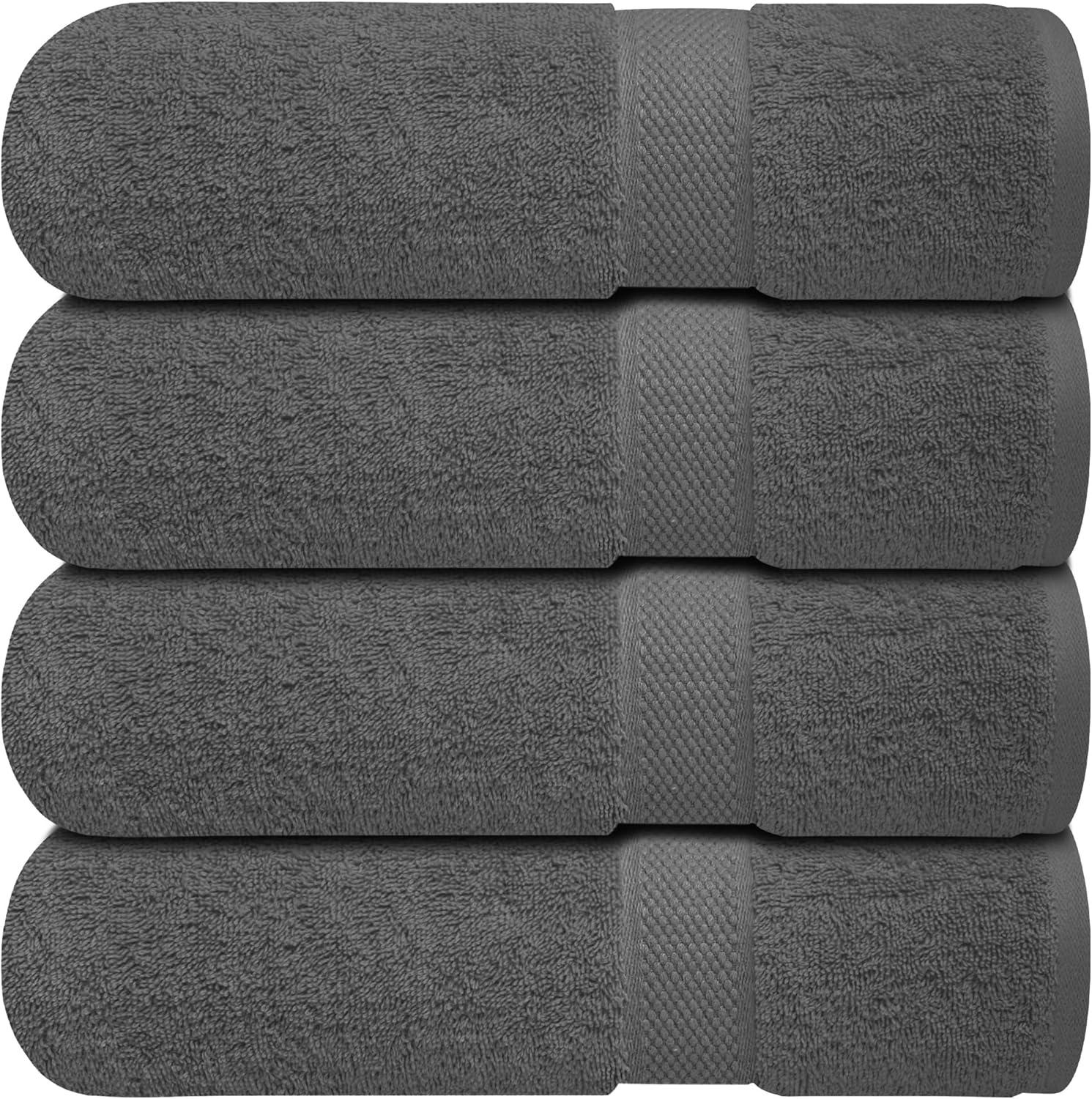 imageInfinitee Xclusives Luxury Wash Cloths for Showering 13x13 Luxury 100 RingSpun Cotton Bath Towels Set of 4 27x54 inches