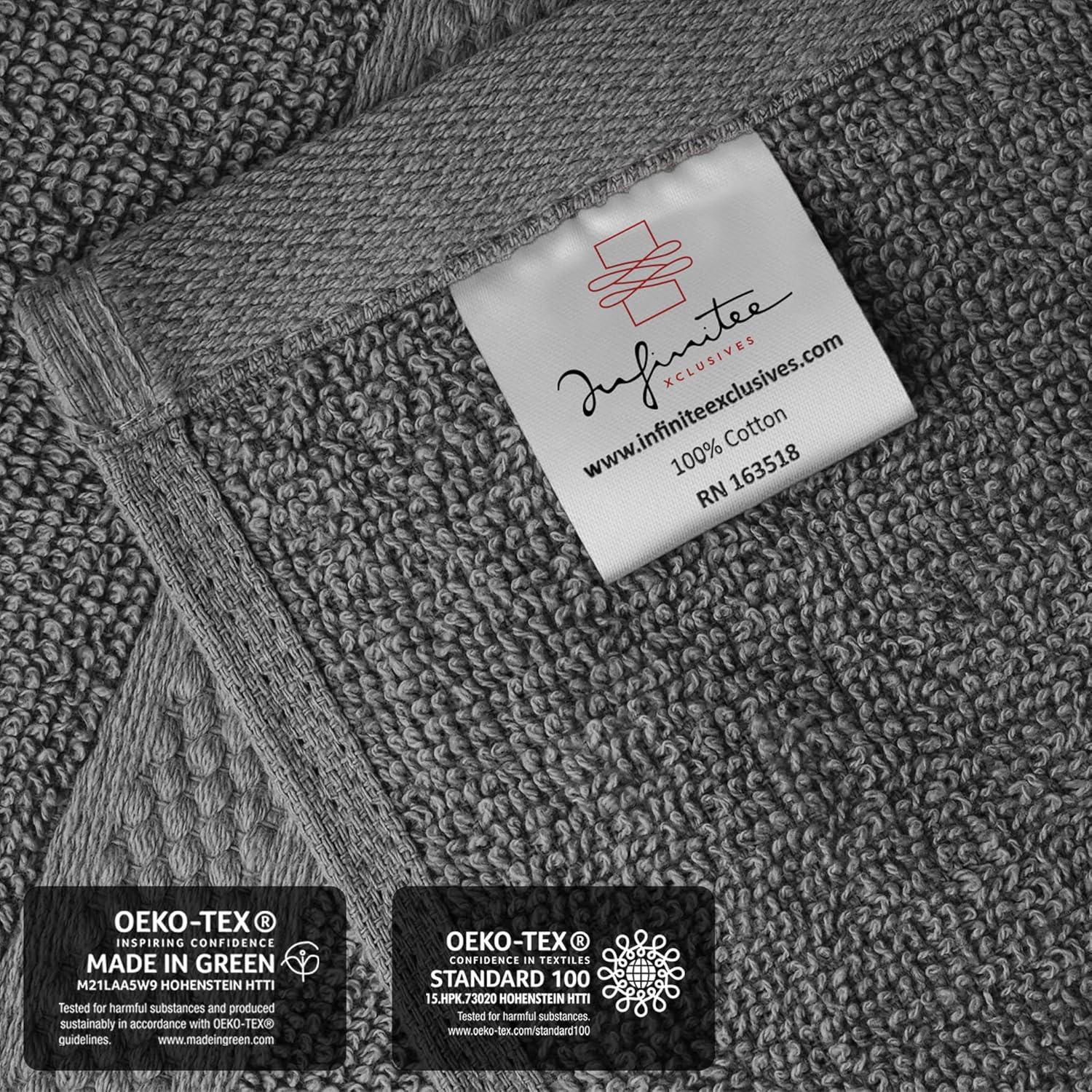 imageInfinitee Xclusives Luxury Wash Cloths for Showering 13x13 Luxury 100 RingSpun Cotton Bath Towels Set of 4 27x54 inches