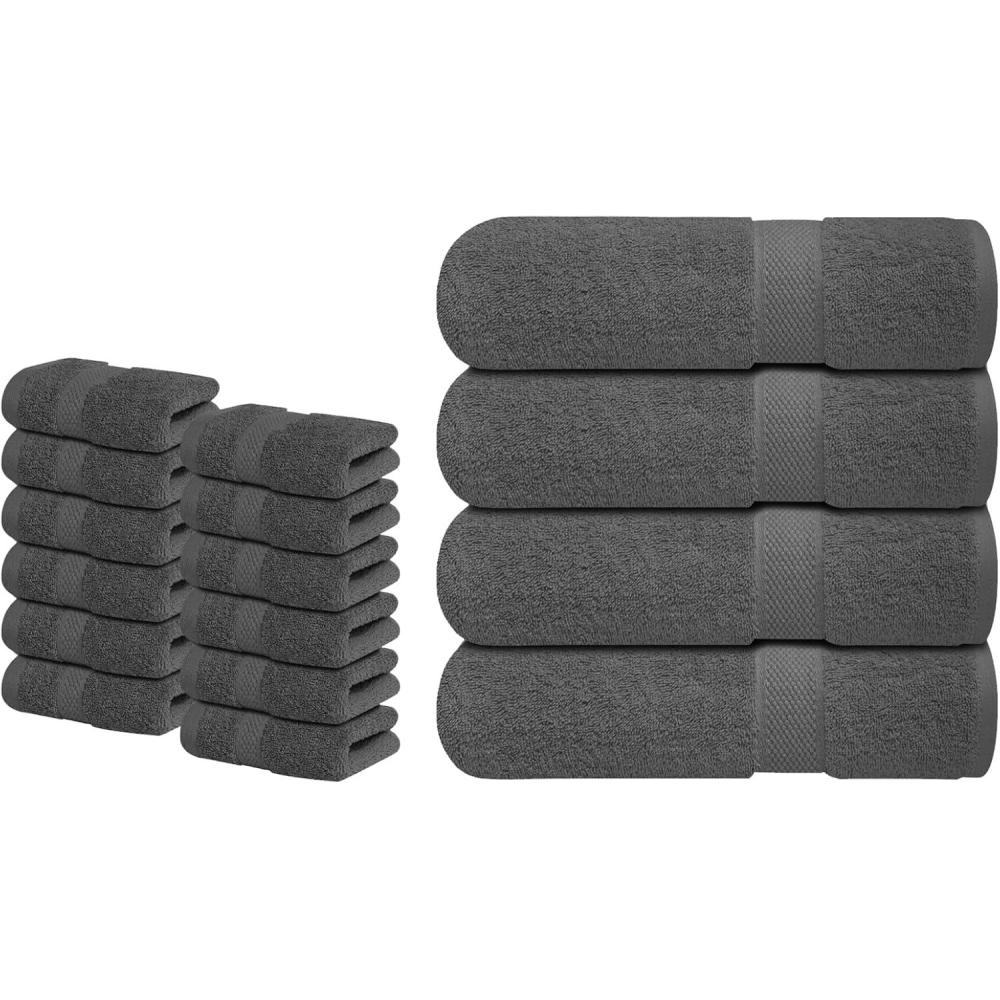 imageInfinitee Xclusives Luxury Wash Cloths for Showering 13x13 Luxury 100 RingSpun Cotton Bath Towels Set of 4 27x54 inches