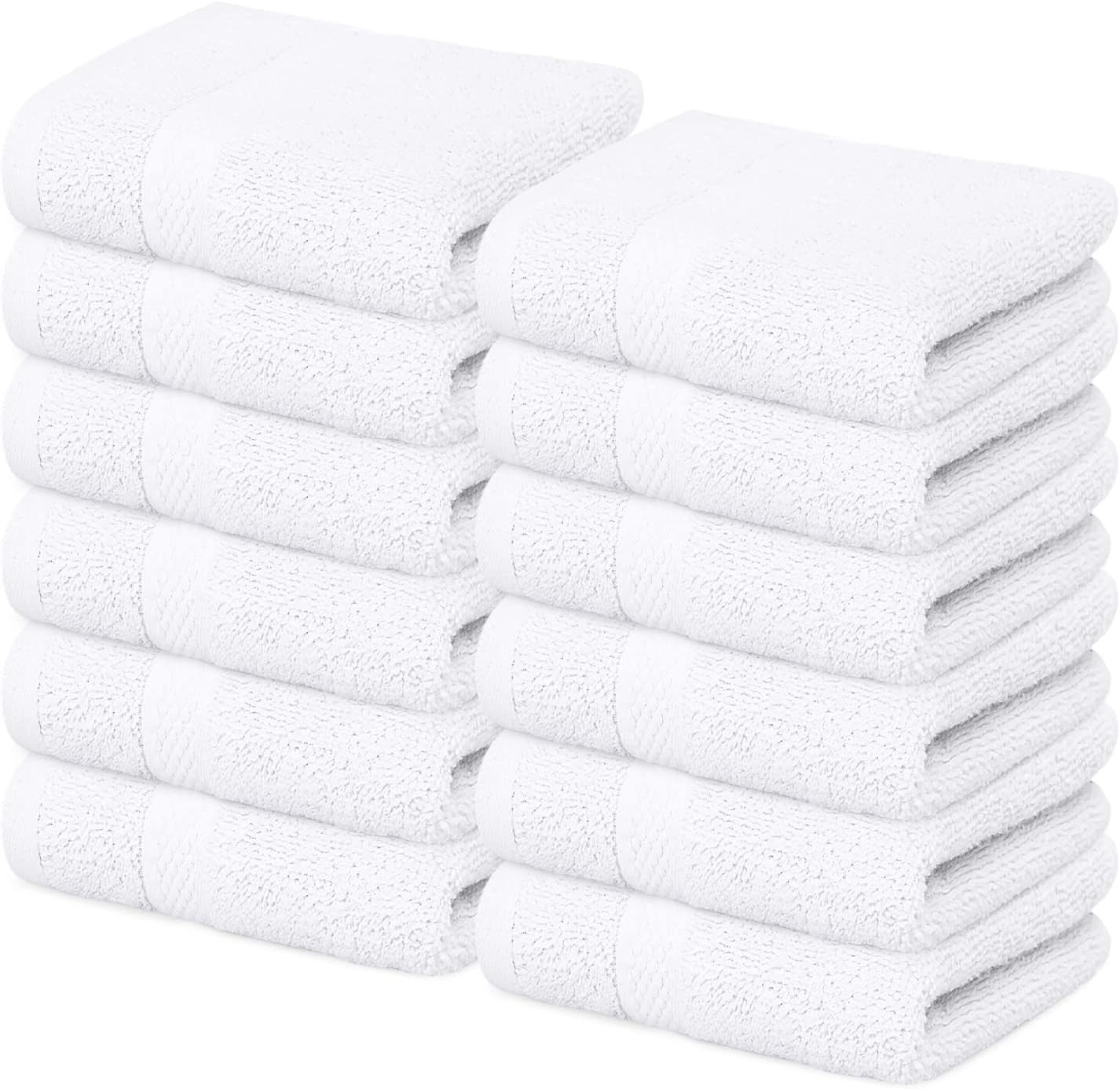 imageInfinitee Xclusives Kitchen Towels amp Washcloths Set 18 Pack 100 Cotton Grey amp White 15x25 Inches 13x13 Inches Durable Machine Washable