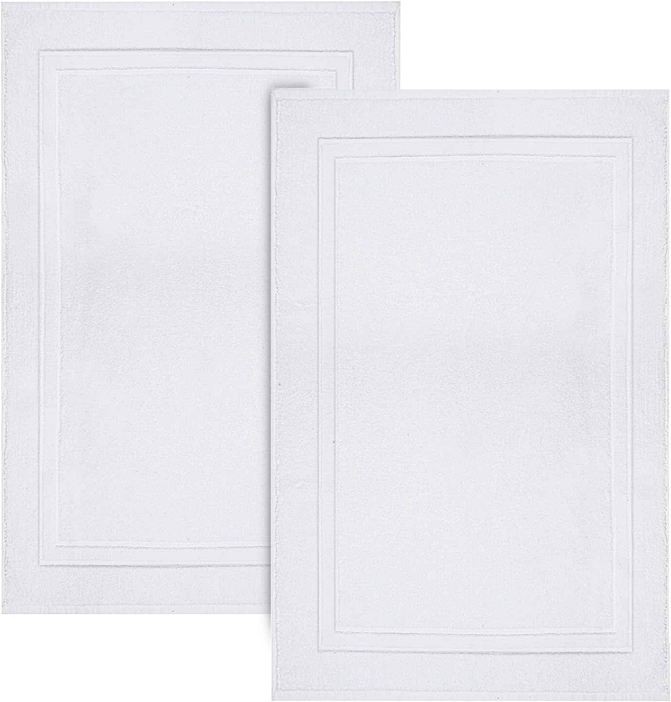 imageInfinitee Xclusives 12 Pack Premium White Wash Cloths and Face Towels 13x13 100 Cotton Cotton Banded White Bath Mats Pack of 2 22x34 Inches Not a Bathroom Rug