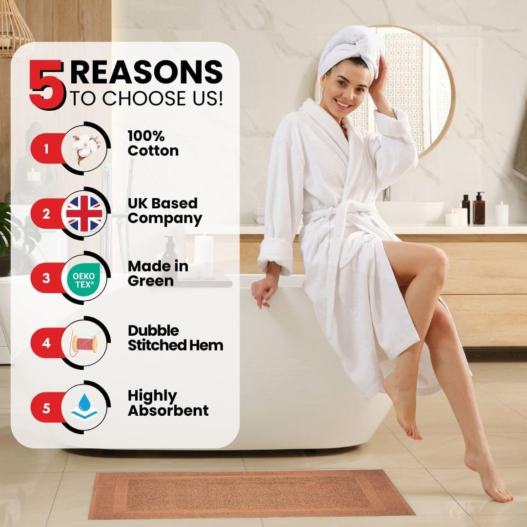 image:imageInfinitee Xclusives Premium Cotton Bath Mats for Bathroom Pack of 2 34x22 Inches Ultra Soft Super Absorbent NonSlip Machine Washable Mats Serene Teal Not a RugCosmic Sand