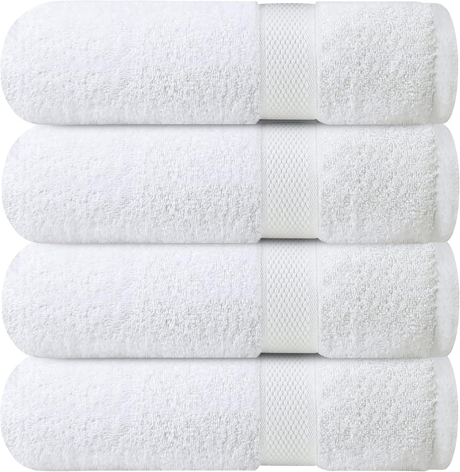 image:imageInfinitee Xclusives White Cotton Bath Towels Set of 427x54 Inches Soft Absorbent Quick Dry Durable Bath Towels Set of 227x54 Inches Soft Absorbent