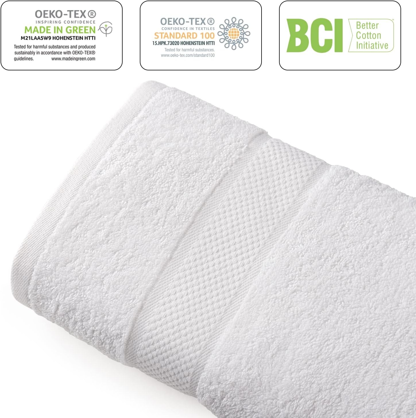 image:imageInfinitee Xclusives White Cotton Bath Towels Set of 427x54 Inches Soft Absorbent Quick Dry Durable Bath Towels Set of 227x54 Inches Soft Absorbent