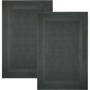 Infinitee Xclusives Premium Cotton Bath Mats for Bathroom – Pack of 2 | 34×22 Inches | Ultra Soft, Super Absorbent, Non-Slip, Machine Washable Mats (Serene Teal) [Not a Rug](Shadow Grey)