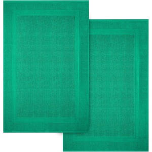 Infinitee Xclusives Premium Cotton Bath Mats for Bathroom – Pack of 2 | 34×22 Inches | Ultra Soft, Super Absorbent, Non-Slip, Machine Washable Mats (Serene Teal) [Not a Rug](Vivid Green)