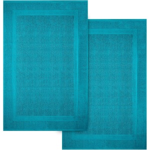 Infinitee Xclusives Premium Cotton Bath Mats for Bathroom – Pack of 2 | 34×22 Inches | Ultra Soft, Super Absorbent, Non-Slip, Machine Washable Mats (Serene Teal) [Not a Rug](Serene Teal)