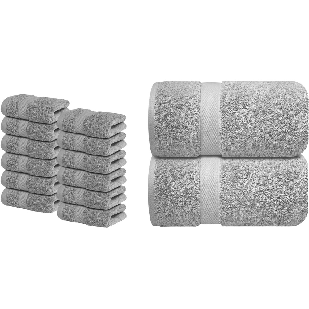 image:imageInfinitee Xclusives Luxury Wash Cloths for Showering 13x13 Luxury Bath Sheets Towels 2 Pack 35X70 Inches 100 Ring Spun Cotton Extra Large Bath Towels for Bathroom